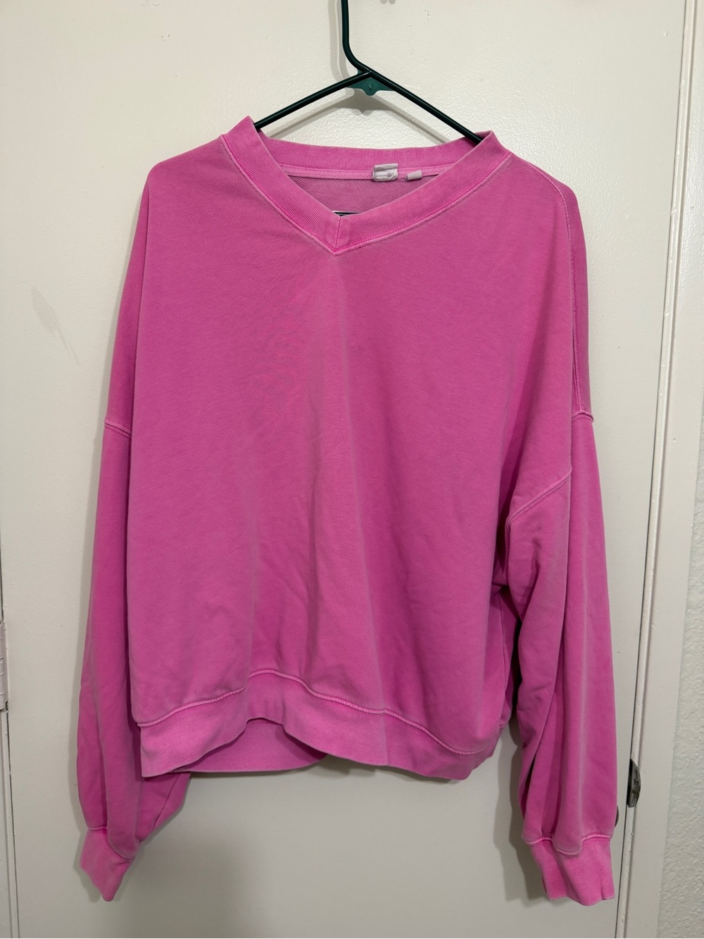 Cozy Pink V-Neck Oversized Sweatshirt GAP XL